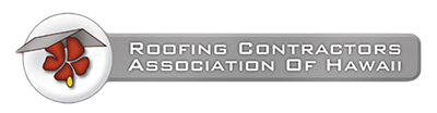 The logo for the roofing contractors association of hawaii.