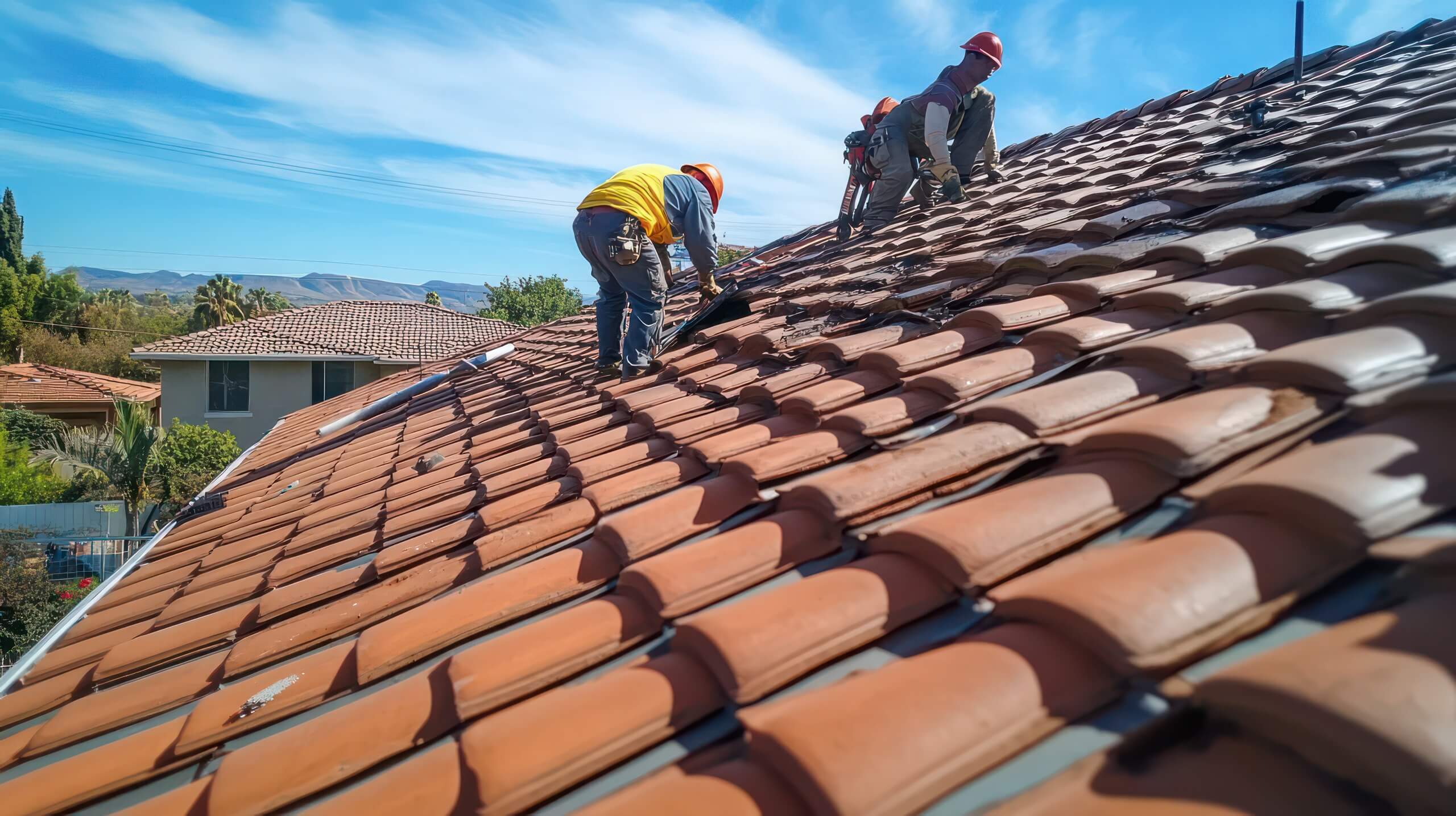 Kokua workers on roof